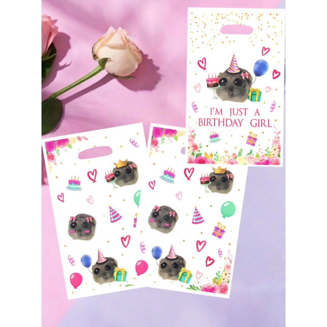 Party Games At Wedding - 20個/40個入りの白いギフトバッグ、かわいい小さなマウスのプリントと「I'm Just a Birthday Girl」という文字が入っており、ショッピングフェスティバルやその他のホリデーイベント、テーマアクティビティ、パーティーグッズ、小さなパーティーギフトバッグなどのギフト包装に適しています。 小さなギフト包装袋、返礼品袋、誕生日、お祭り、ゲーム、パーティー、お祝い、その他の機会に適したギフトバッグ。