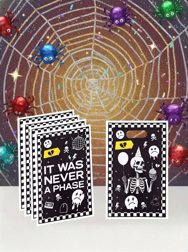 Party Games At Wedding - 20個/40個入りのスカル型ギフトバッグ、スカルプリント付き誕生日ギフトバッグ、「It Was Never a Phase」と書かれた、休日のイベントやパーティー、テーマパーティー、パーティーグッズのギフト包装に最適、小さなパーティーギフトバッグ。 小さなギフト包装袋、返礼品袋、誕生日、祝日、ゲーム、パーティー、お祝い、その他の機会に適したギフトバッグ。