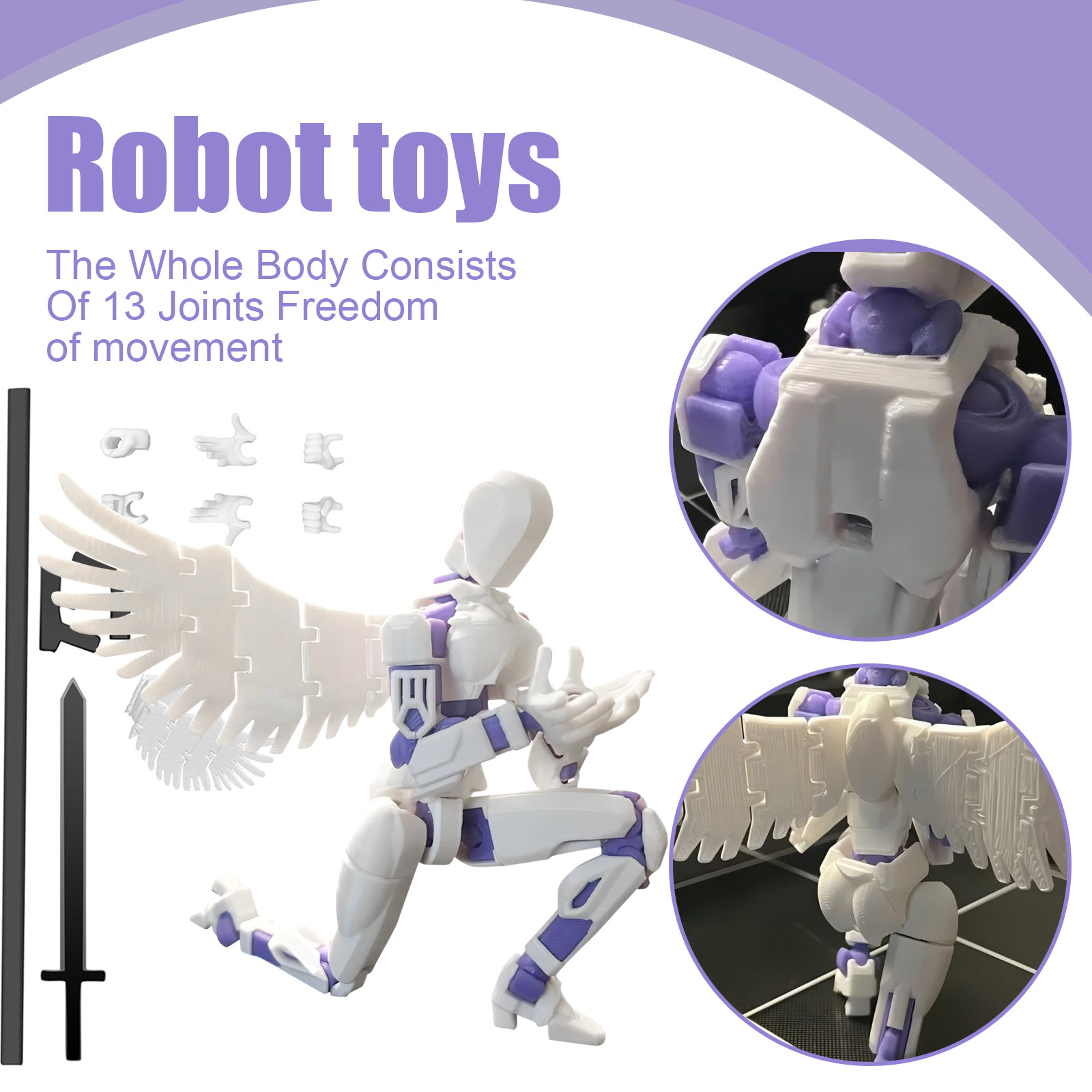 Party Games Easter For Kids - 多関節可動ロボット 3.0 3d プリントマネキン女性キャラクター翼おもちゃダミーフィギュアおもちゃゲームギフト装飾子供のおもちゃ