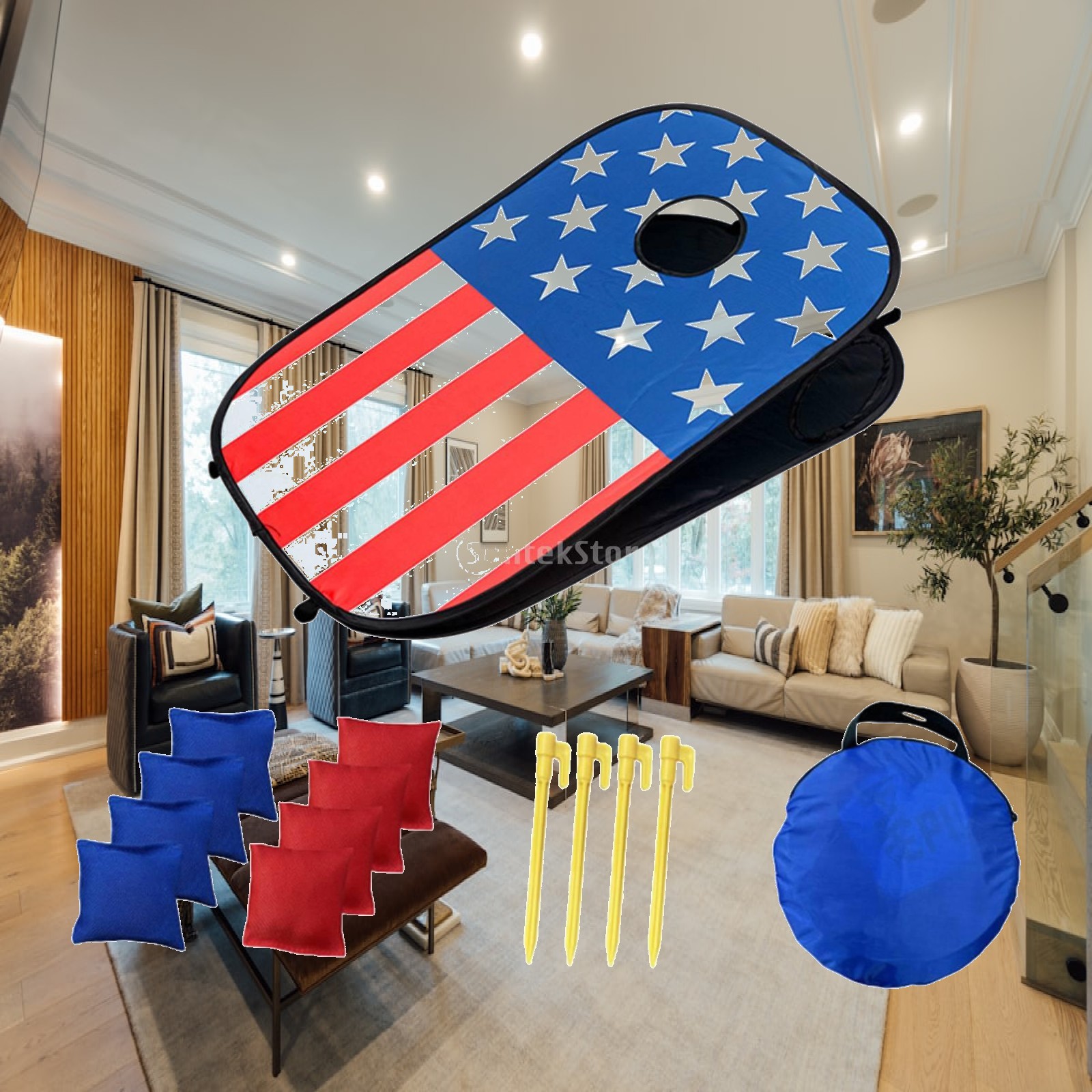 Cornhole Board Set - コーンホールボードセット コーンホールゲーム 挑戦的なポータブル軽量おもしろスポーツ玩具 大人子供向け投げゲーム キャンプ友達向け