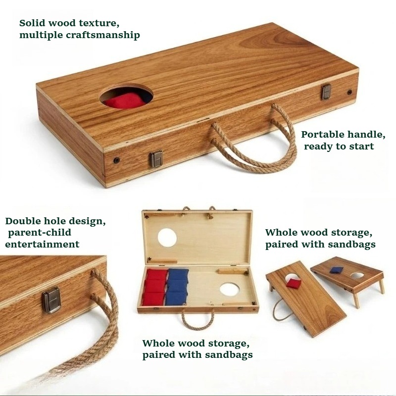 プレミアム木製折りたたみ式コーンホールセット多機能ビーンバッ - Cornhole Board Set のレビューと価格