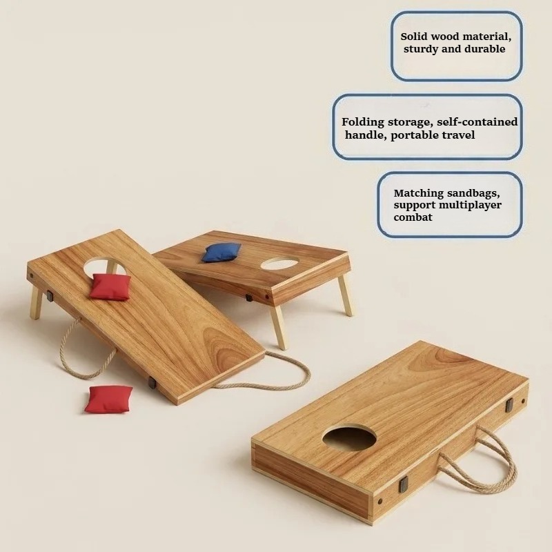 プレミアム木製折りたたみ式コーンホールセット多機能ビーンバッ - Cornhole Board Set のレビューと価格