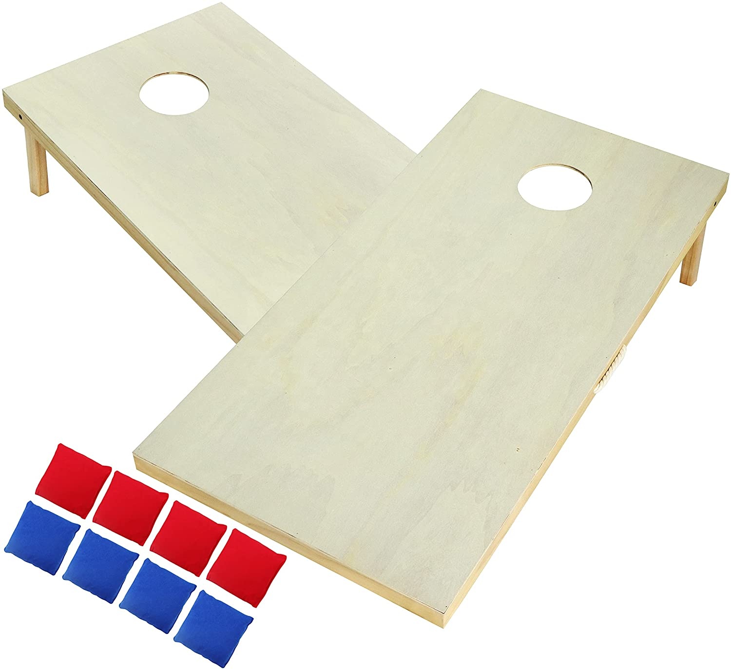 無垢材プレミアムコーンホールゲームボード、8個のコーンホール - Cornhole Board Set のレビューと価格