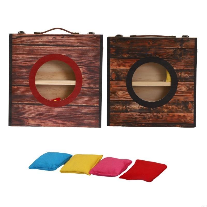 家族や友人の集まり用のビーンバッグ4個付きポータブルコーンホ - Cornhole Board Set のレビューと価格