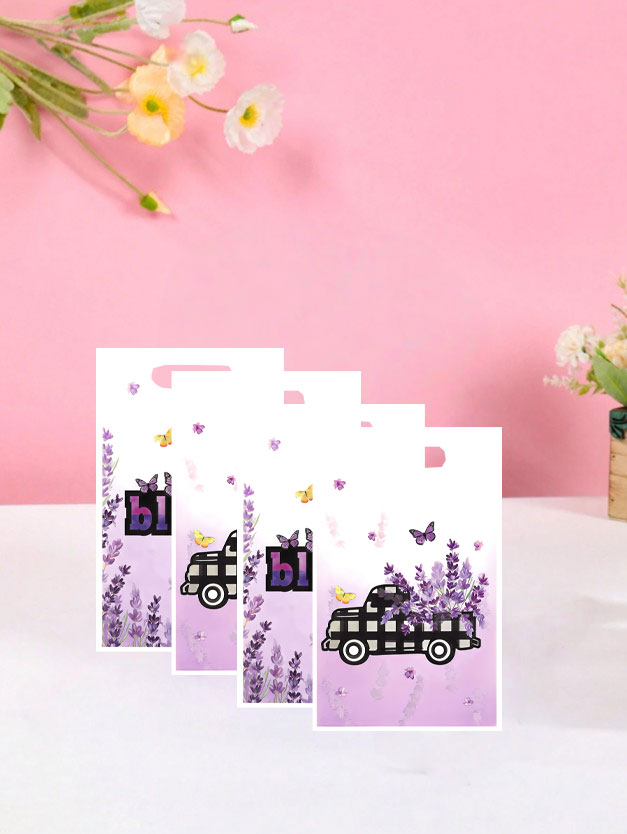 20個/40個入り パープルギフトバッグ 花柄と蝶のデザイン - Party Games At Wedding のレビューと価格
