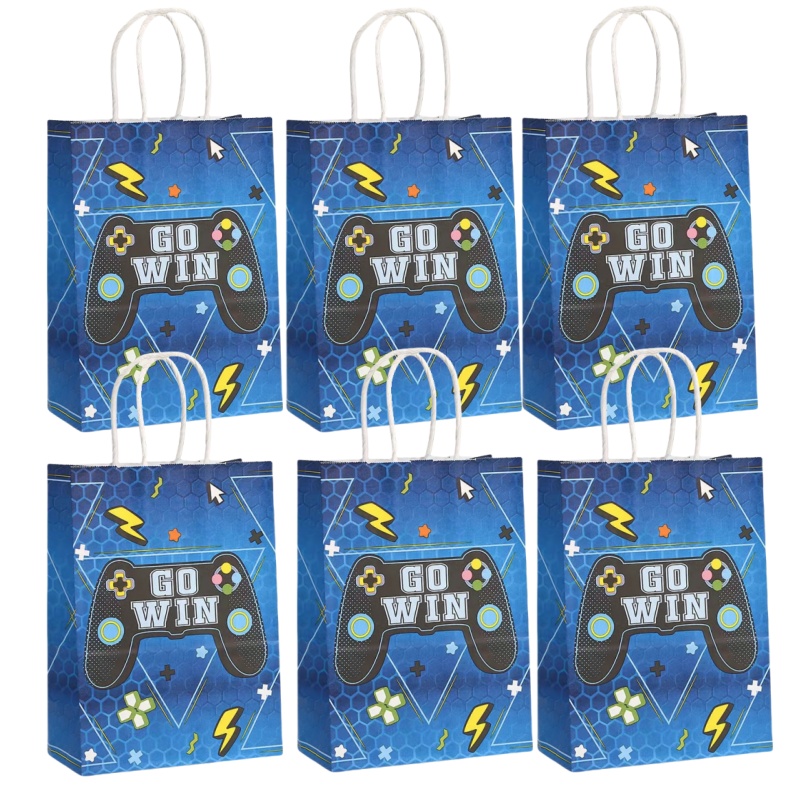 6/24 個ビデオゲームテーマ紙ギフト包装袋ゲームオーバーキ - Party Games Easter For Kids のレビューと価格