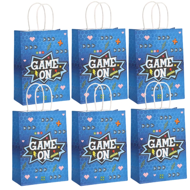 6/24 個ビデオゲームテーマ紙ギフト包装袋ゲームオーバーキ - Party Games Easter For Kids のレビューと価格