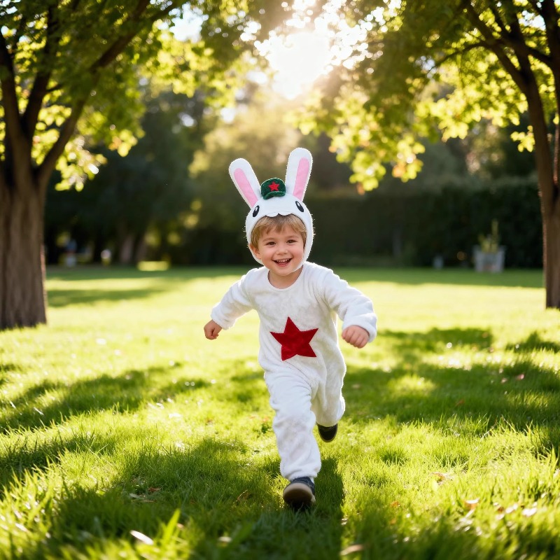 子供用の白いイースターコスチューム、耳と尻尾付き、学校のパー - Party Games Easter For Kids のレビューと価格
