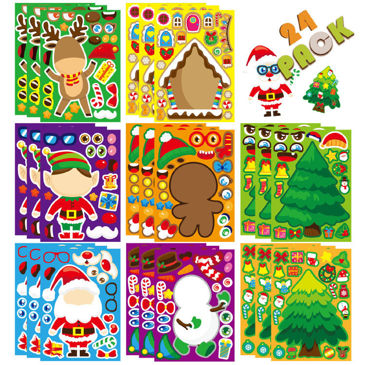 かわいいクリスマスパズルステッカー漫画サンタクロースDIYメ - Party Games Phone のレビューと価格