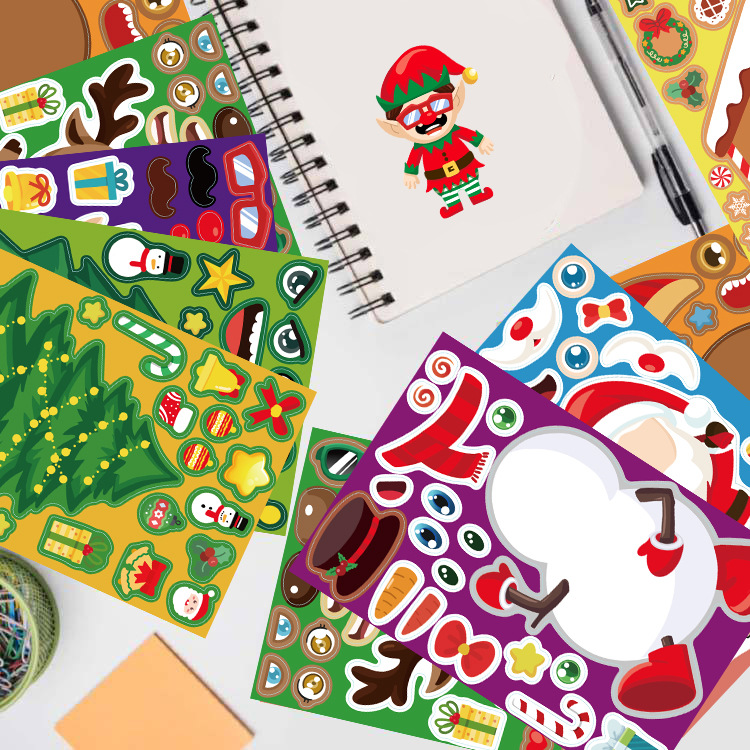 かわいいクリスマスパズルステッカー漫画サンタクロースDIYメ - Party Games Phone のレビューと価格
