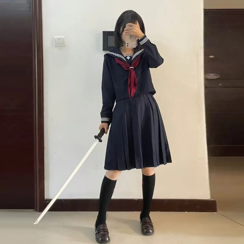 水瀬恵子コスプレ衣装ウィッグマスク血赤紺色サイレントスクール - Party Games School のレビューと価格