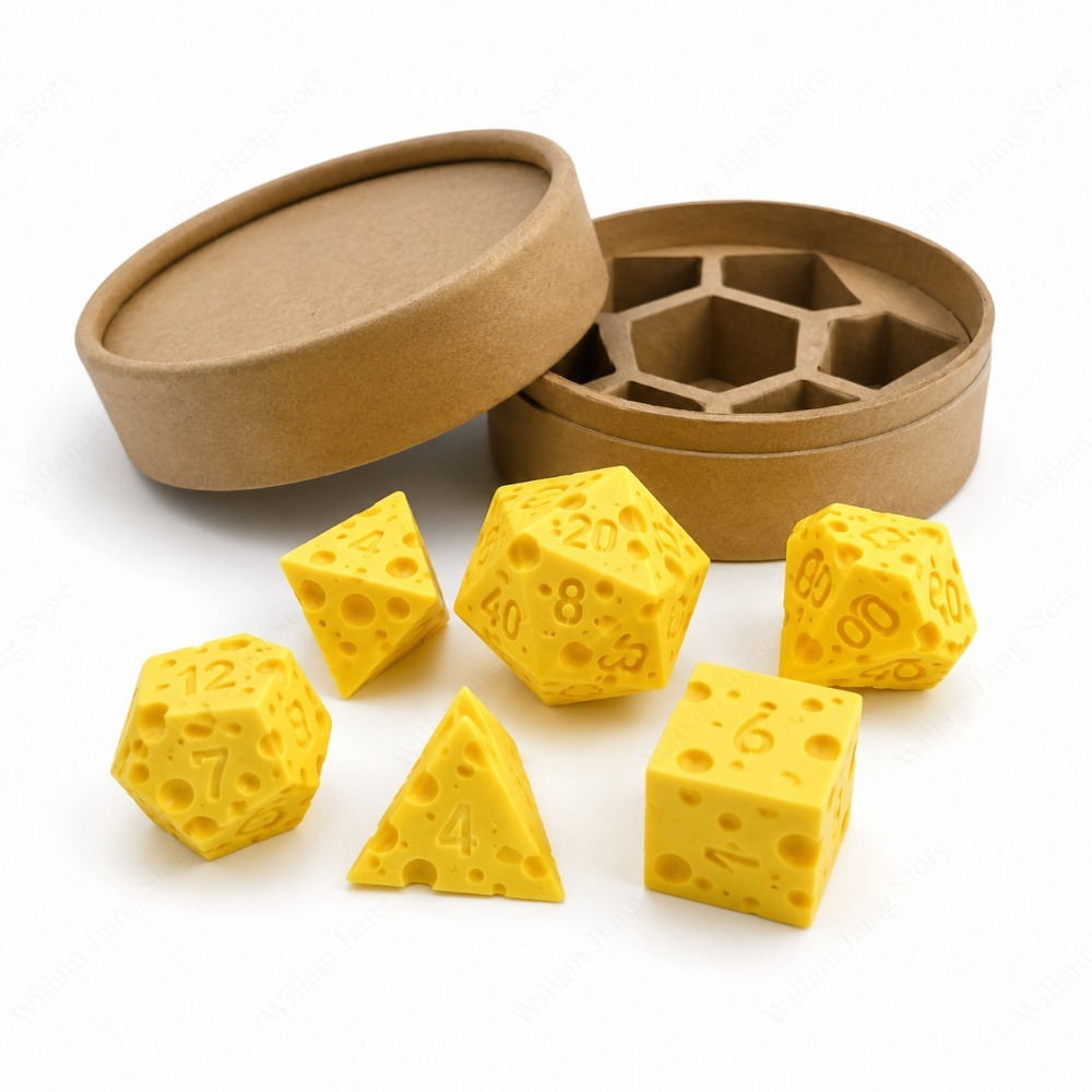 3Dプリントチーズダイスセット、D4 D20ダイスセット付き - Party Games At Wedding のレビューと価格