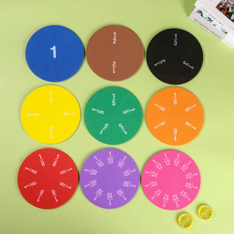 9 センチメートルサイズカラフルな丸型分数数学トレーニングデ - Party Games School のレビューと価格