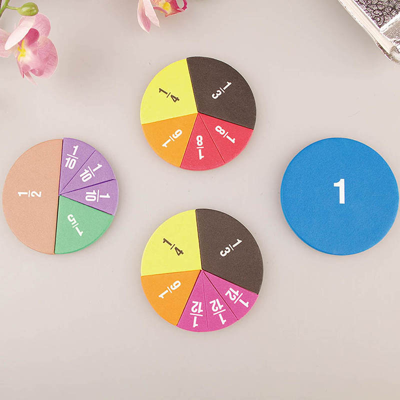 9 センチメートルサイズカラフルな丸型分数数学トレーニングデ - Party Games School のレビューと価格