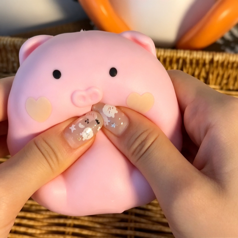 カリカリピンクの豚のスクイーズボール、手作り、愛らしい豚、ゆ - Party Games Event のレビューと価格
