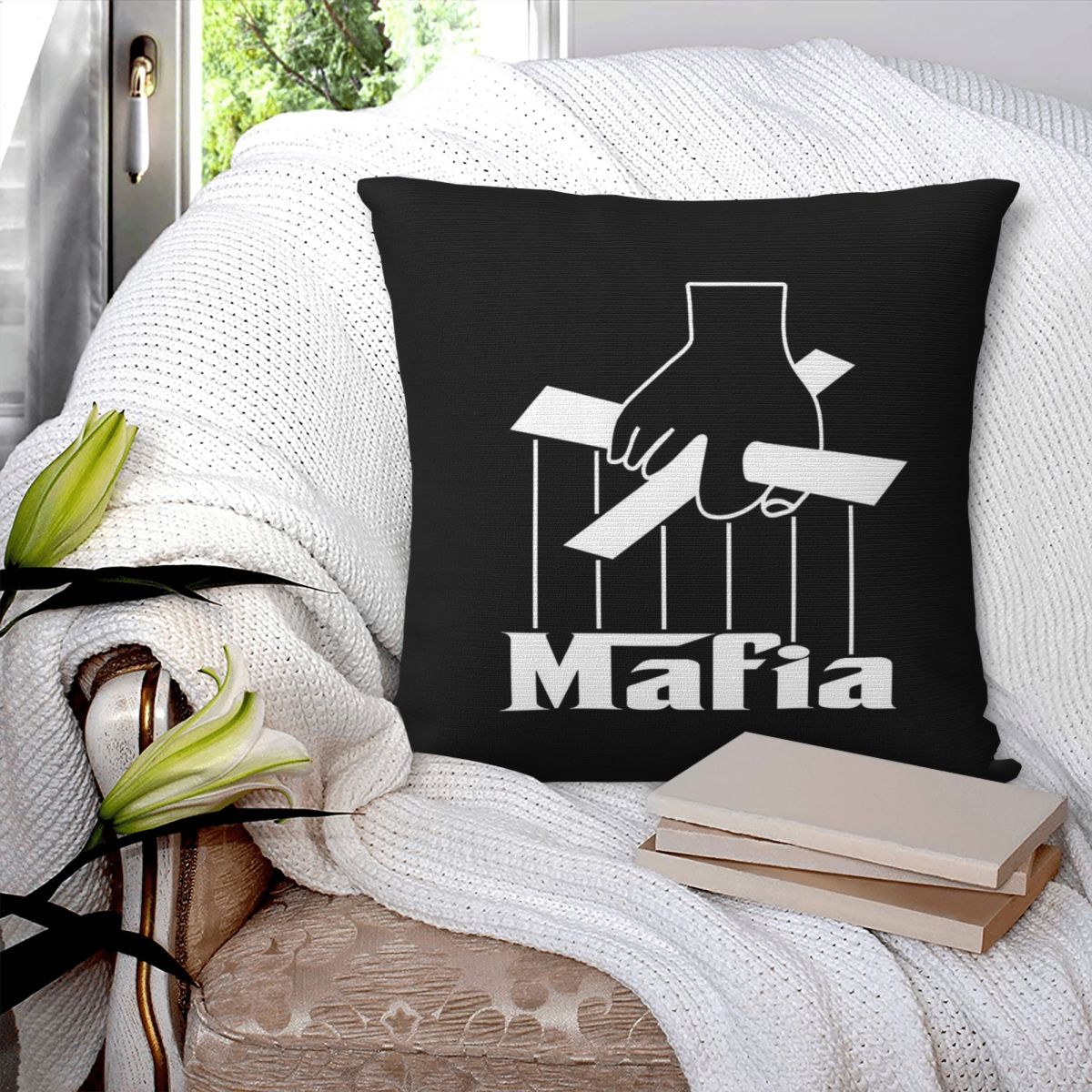 マフィアパーティーゲーム正方形枕カバーポリエステルリネンベル - Party Games Mafia のレビューと価格