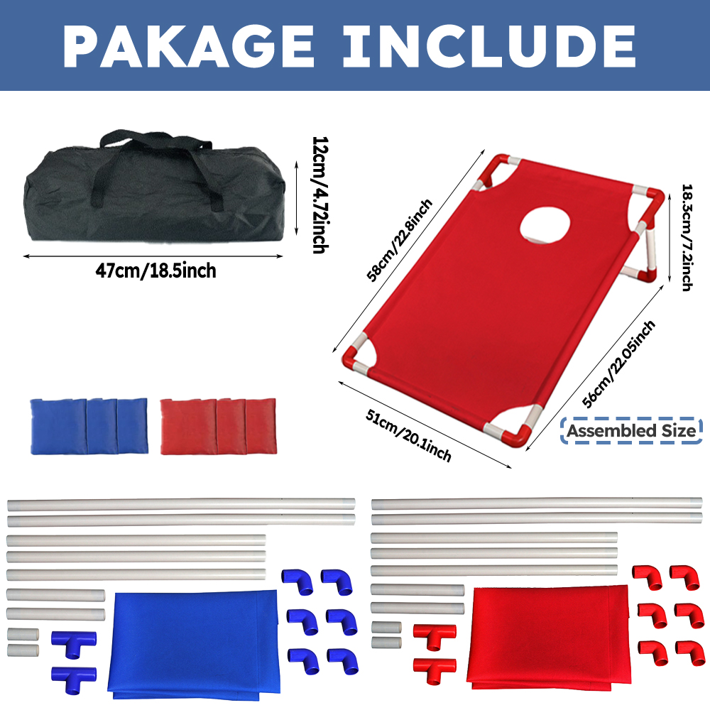 9点セットのポータブルコーンホールゲームセット、折りたたみ可 - Cornhole Board Set のレビューと価格