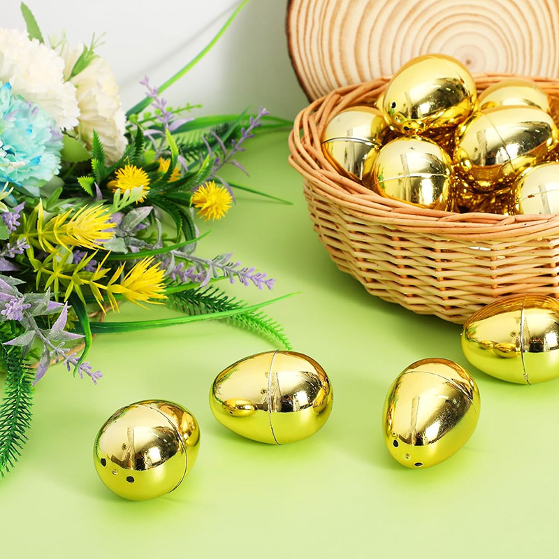 6-24 個のゴールデンイースターエッグプラスチック充填可能 - Party Games Easter For Kids のレビューと価格